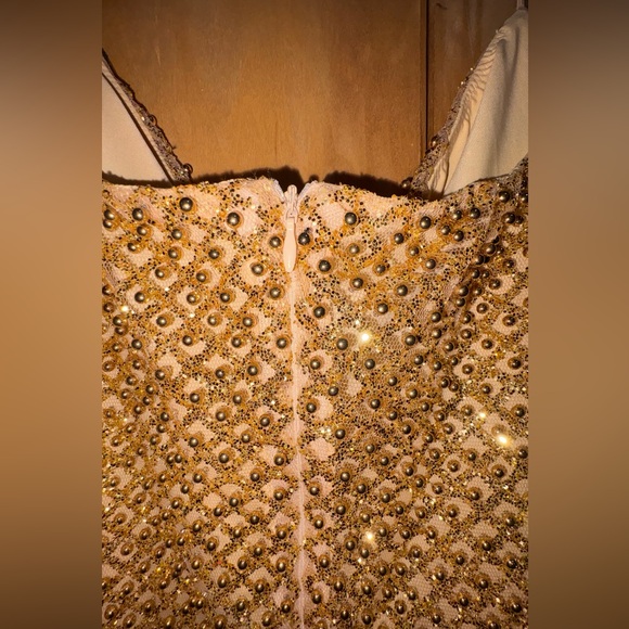 Oh Polly Gold Embellished Dress - Picture 4 of 7